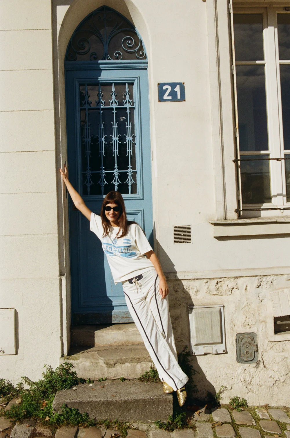 White and Navy Made Some Nylon Pants