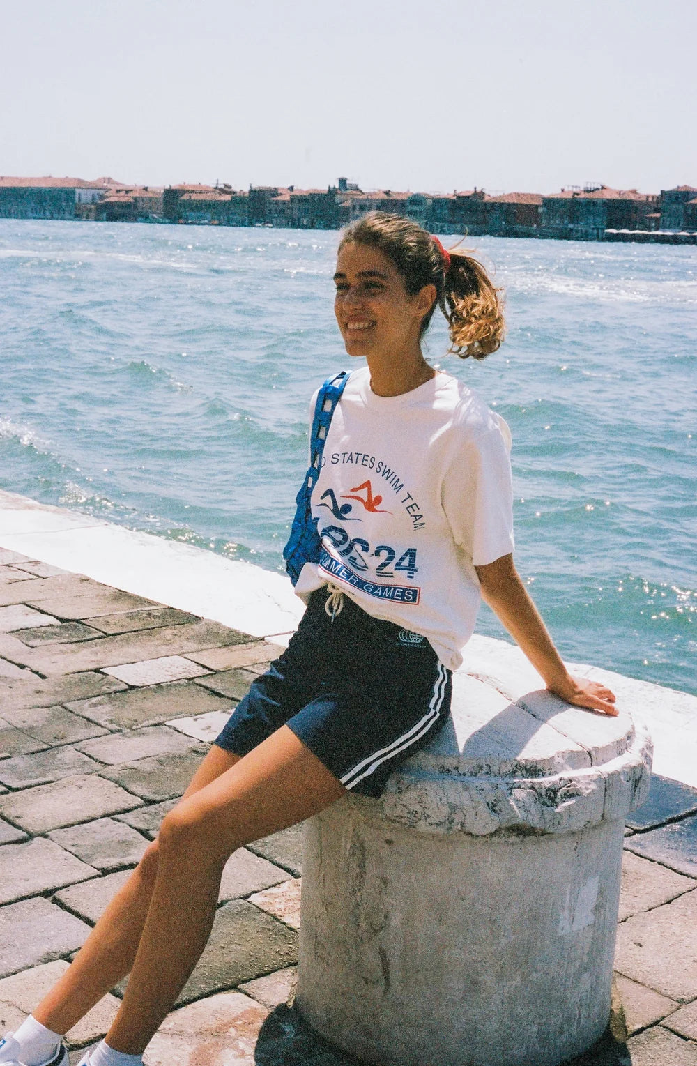 Navy & White Made Some Long Shorts