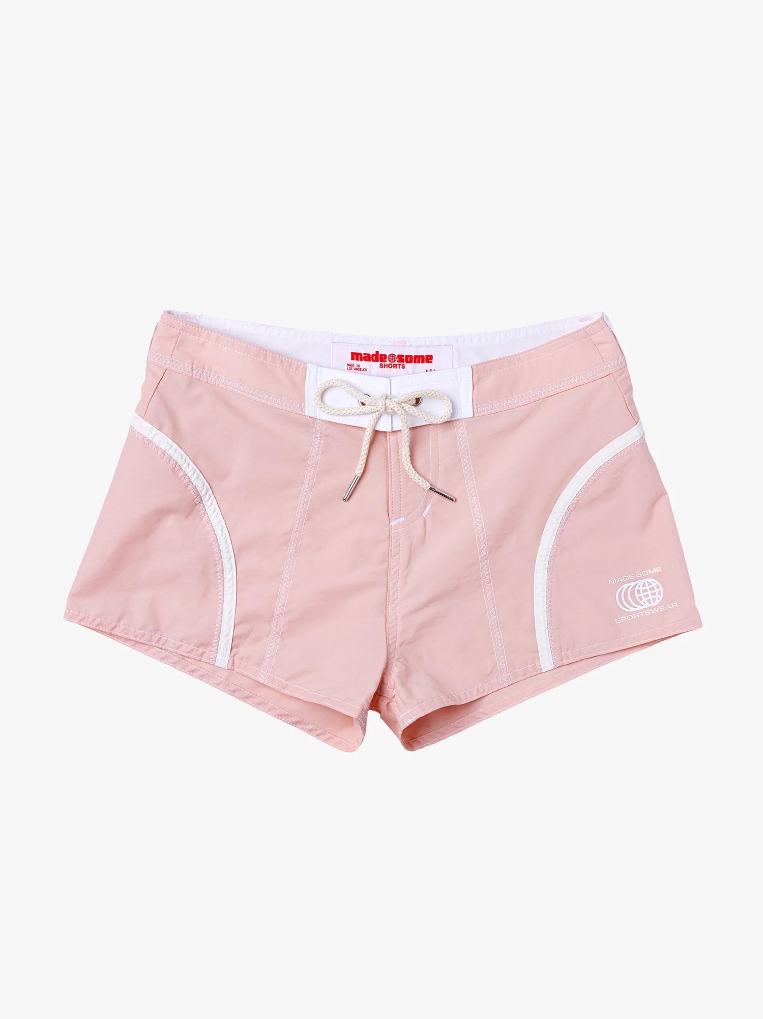 Pale Pink & White Made Some Short Shorts