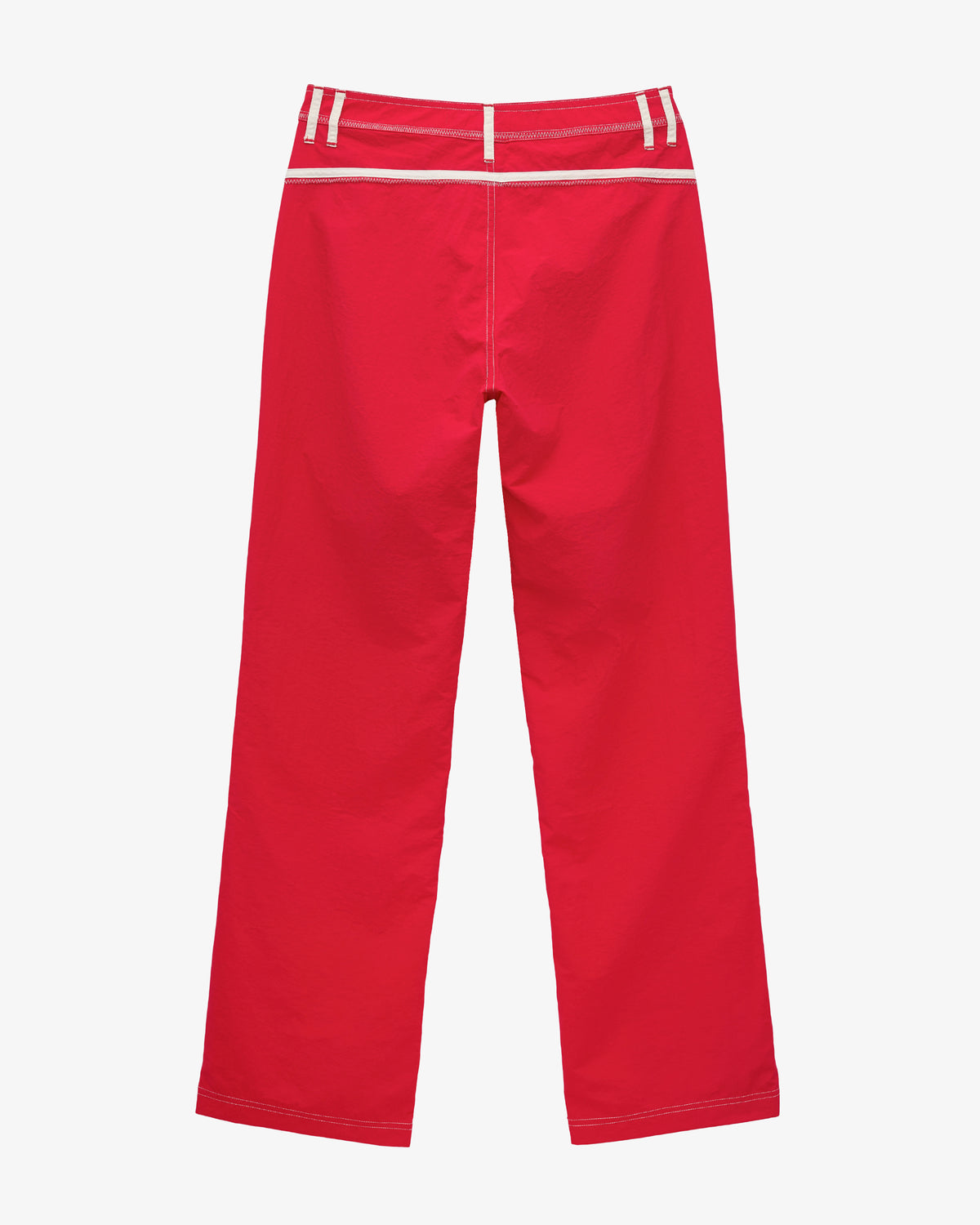 Red and White Made Some Nylon Pants