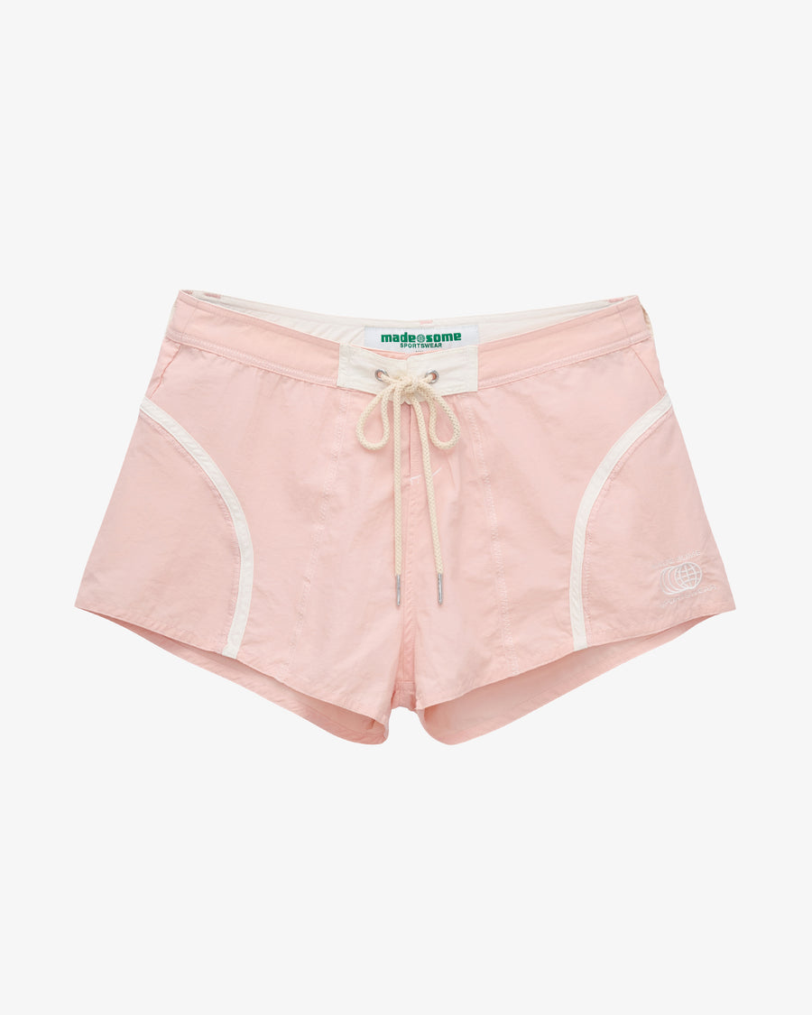 Pale Pink & White Made Some Short Shorts