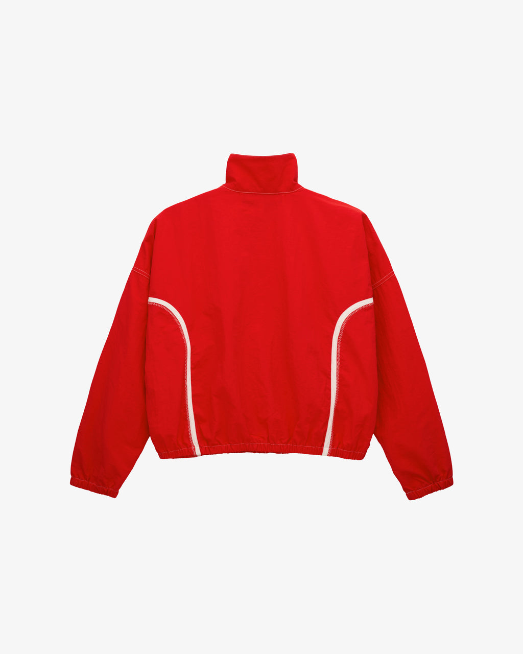 Red and White Nylon Warm Up Jacket