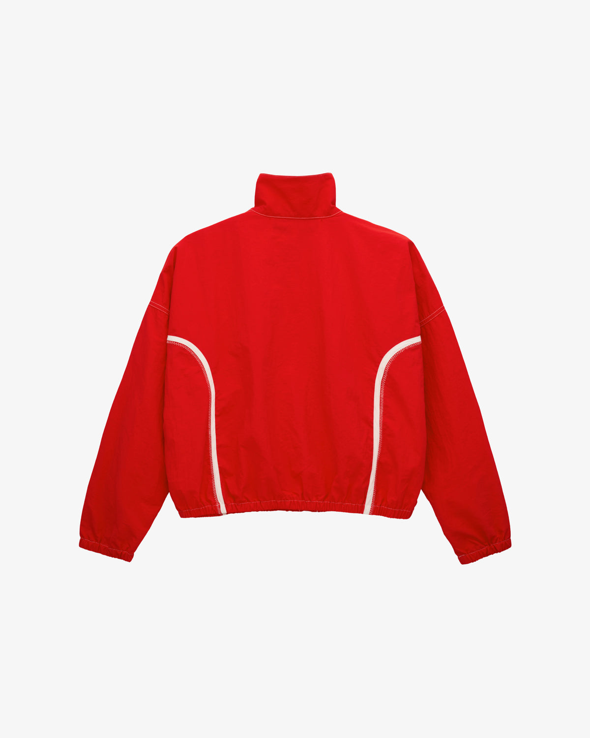 Red and White Nylon Warm Up Jacket