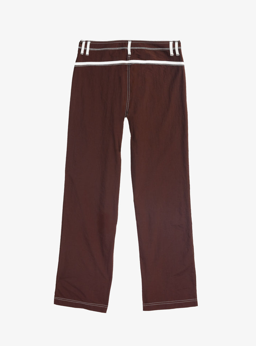 Dark Brown and White Made Some Nylon Pants