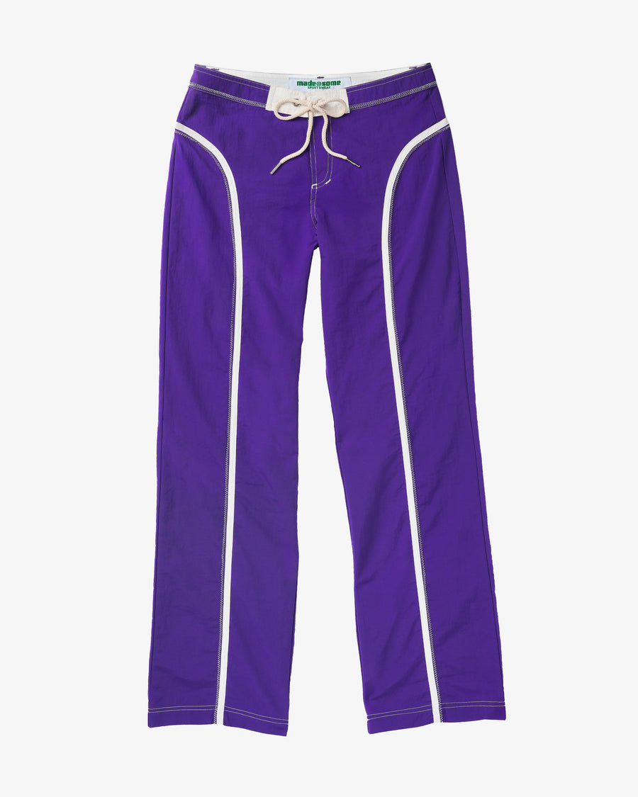 Purple and White Made Some Nylon Pants