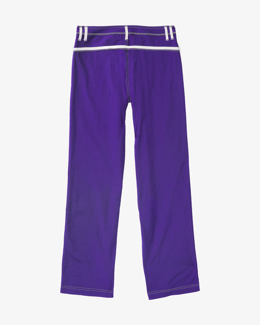 Purple and White Made Some Nylon Pants