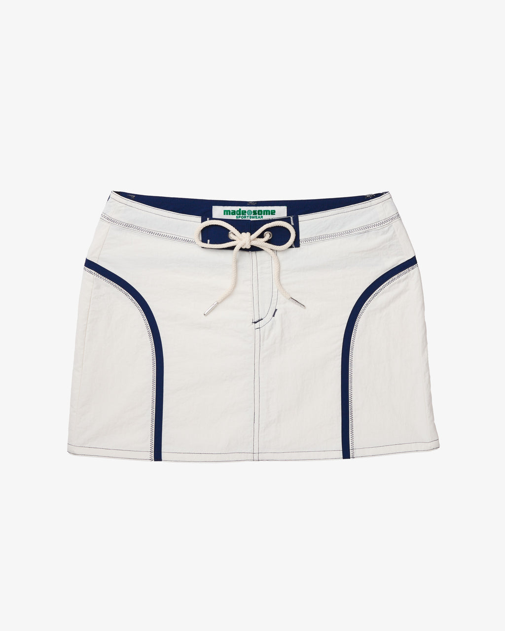 White & Navy Mini Skirt