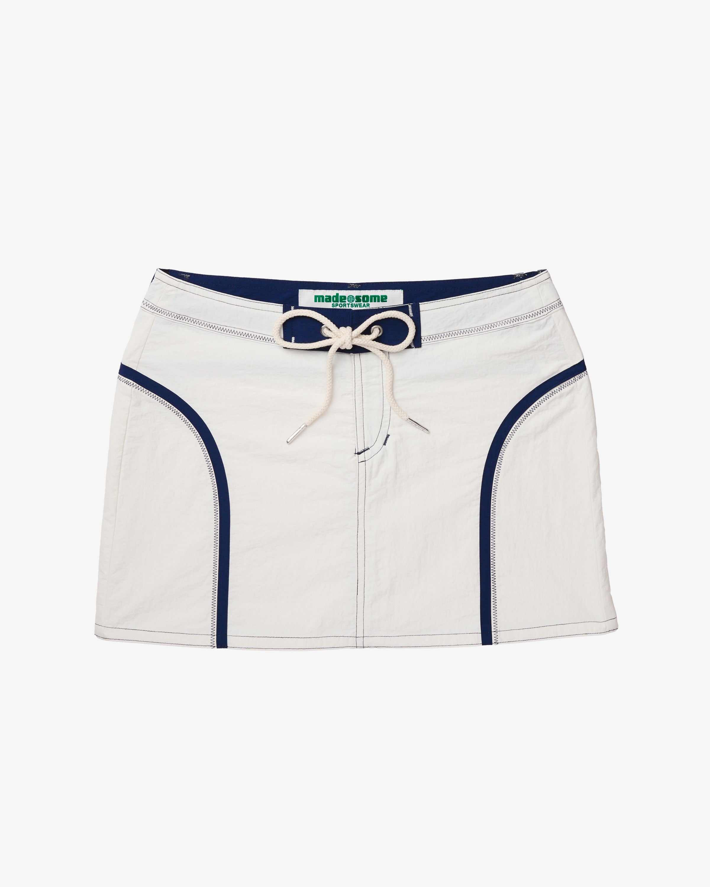 White & Navy Mini Skirt
