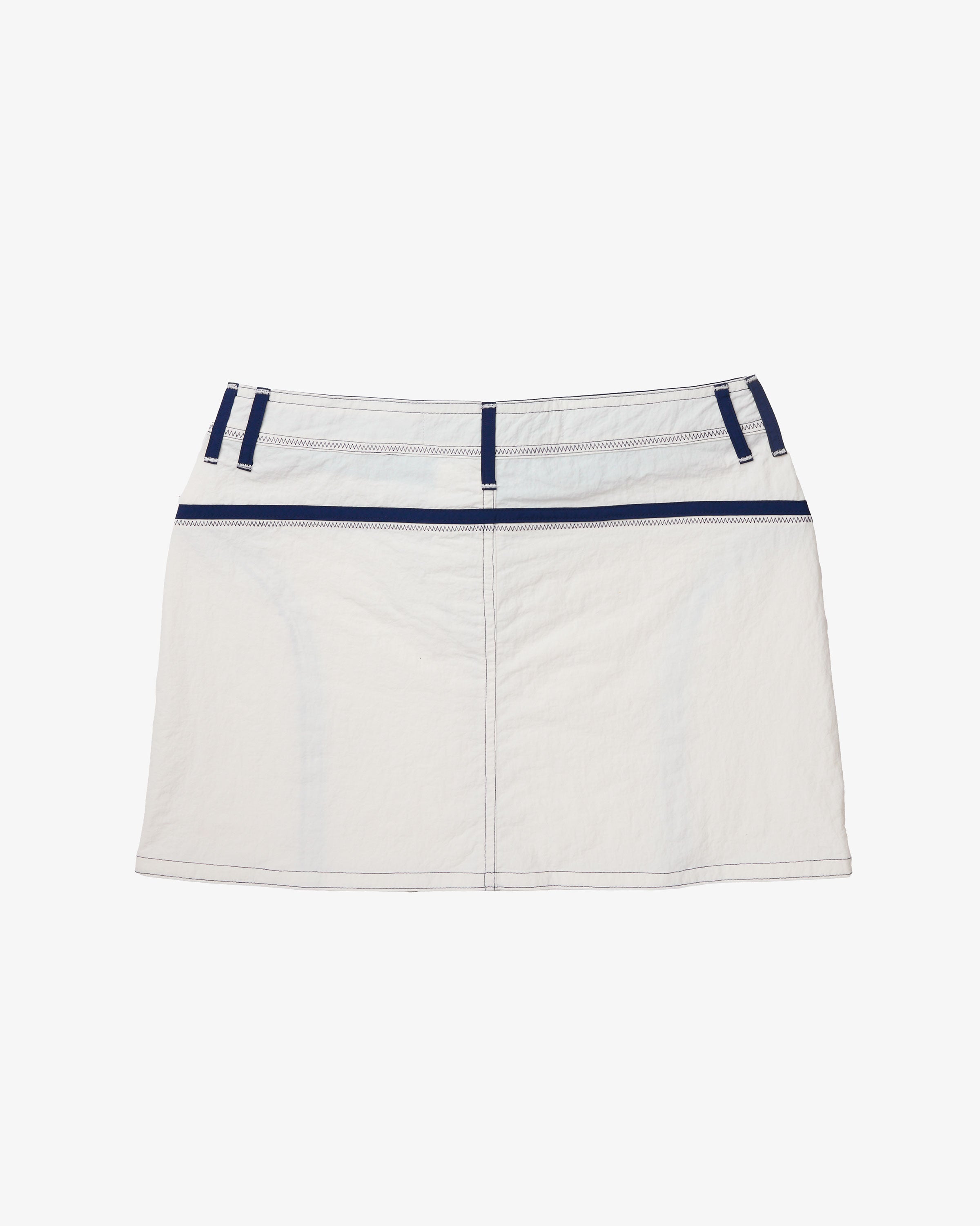 White & Navy Mini Skirt