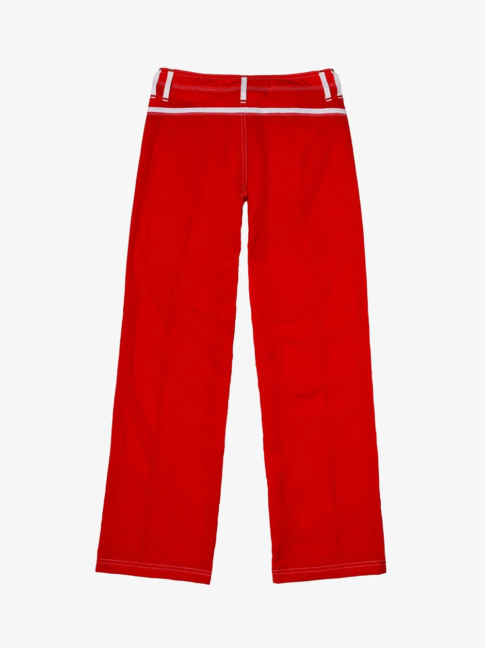 Red and White Made Some Nylon Pants